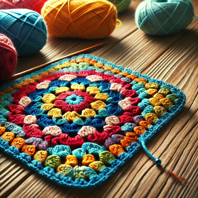 Crochê: A Arte Que Transforma Linhas em Histórias de Carinho 1 quadrado da vovó