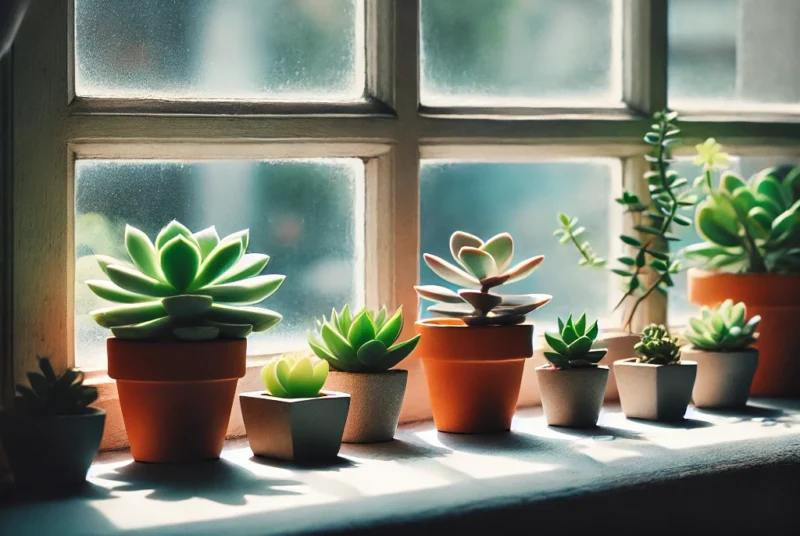 Vasinhos de barro com suculentas